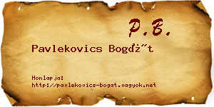 Pavlekovics Bogát névjegykártya